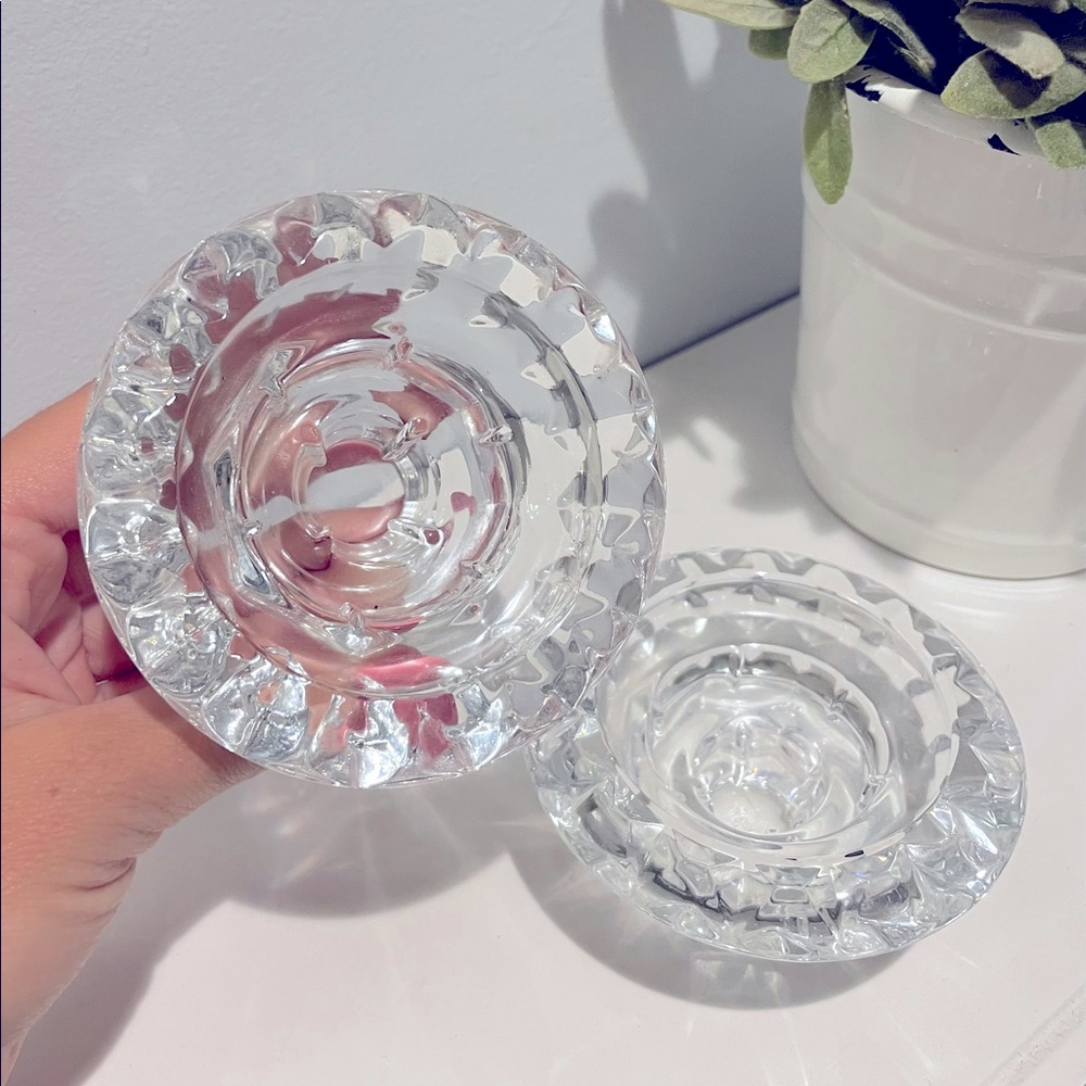 Antique vintage crystal candle holders